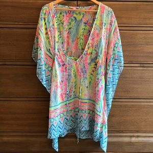 Lilly Pulitzer Gardenia Coverup | Pattern 'Catch the Wave’ |Size S